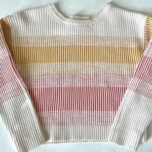 Cat&Jack L 10|12. Striped Knit Sweater in Red, Yellow, and White